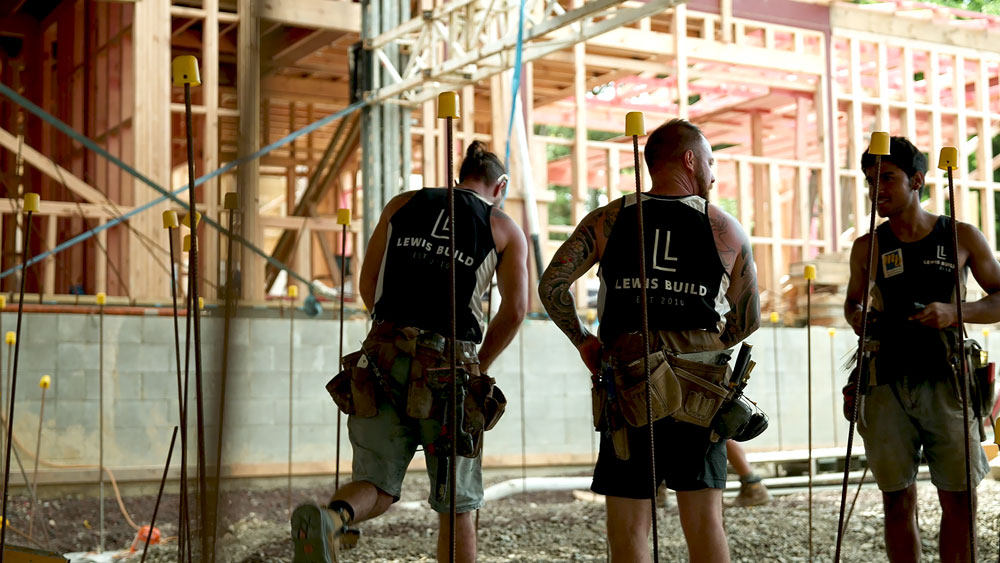 Lewis Build team on site